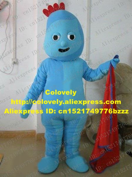 Maskot Bebek Kostüm Canlı Gece Bahçe Mavi Iggle Piggle Maskot Kostüm Elinde Kırmızı Kumaş ile Mascotte Yetişkin Boyut No.133