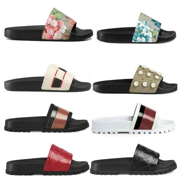 

2021 men women sandals designer shoes luxury slide summer fashion wide flat slippery with thick sandals slipper flip flops size 36286p, Black