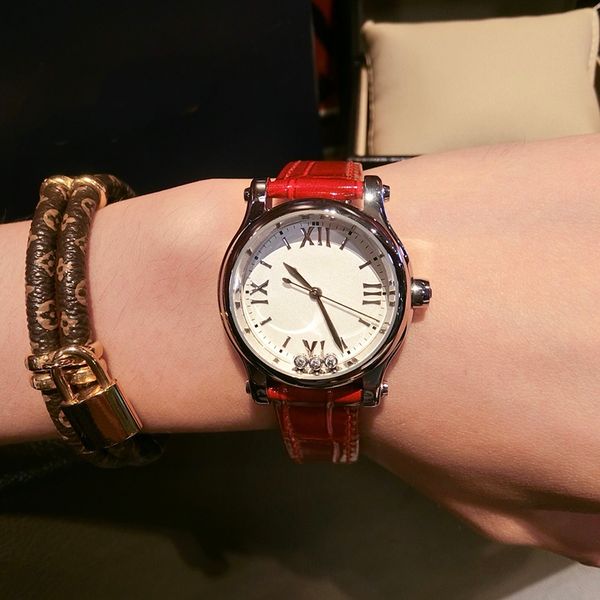 

watch womens luminous watches automatic diamond winding quartz movement sapphire waterproof 36mm for ladies multiple colour leather strap, Slivery;golden