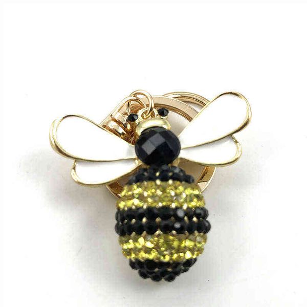 

chain korean key boutique wasp alloy diamond bee car pendant small gift, Slivery;golden