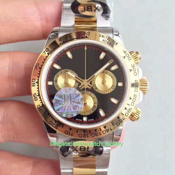 

4 style watches 40mm cosmograph 116503 116523 18k gold & steel chronograph workin cal.4130 movement mechanical automatic mens watch men&#039, Slivery;brown
