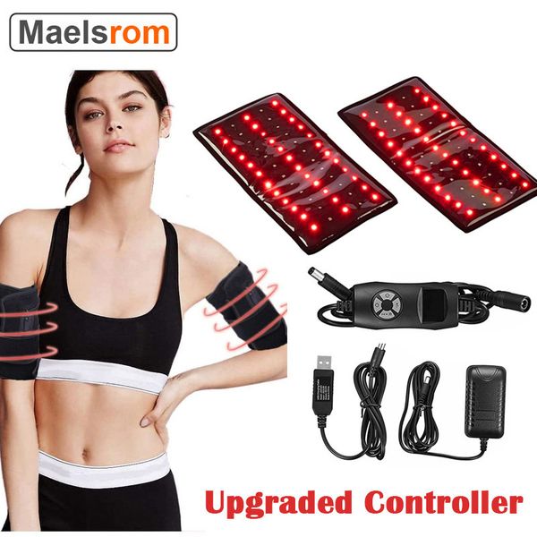 

2pcs infrared red light therapy device arm slimmer knee pads 660nm 850nm arm joints wrap for fat buring pain relief with timer 220427