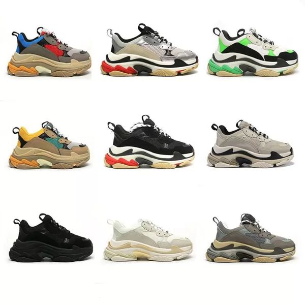

2022 triple s men women casual shoes designer platform sneakers black white grey red pink green light tan oreo mens trainers sports fashion