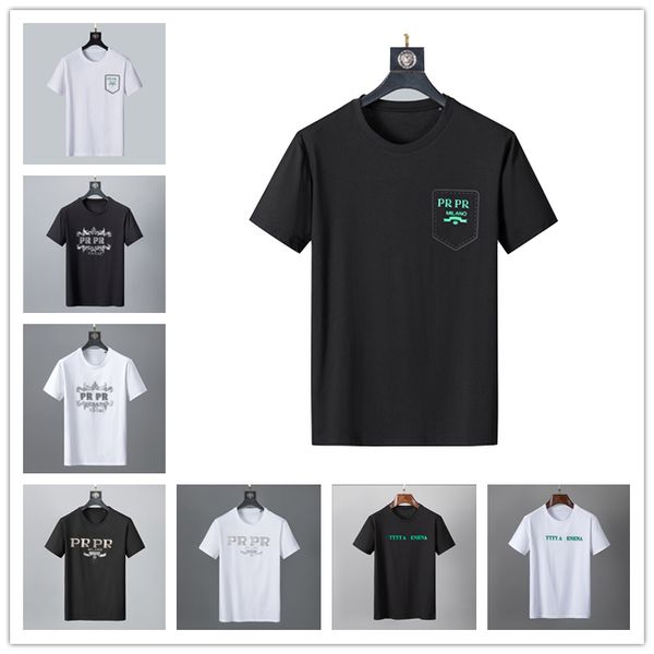 

mens designer clothes famous mens dress t shirt design print round neck short sleeve black white fashion men women tees 100%cotton m-3xl#18, White;black