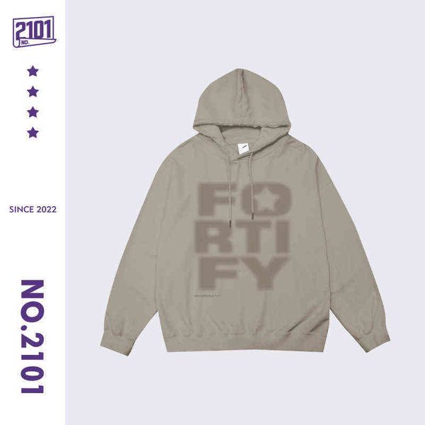 

men's fashion brand sweater autumn new cotton 350g terry fuzzy letter hooded long-sleeved t220726, Black