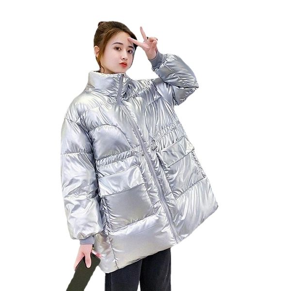 

women's down & parkas 2021 winter cotton coat women fashion shiny fabric thicken windproof warm jackets loose outwear female jd1669 y7r, Black