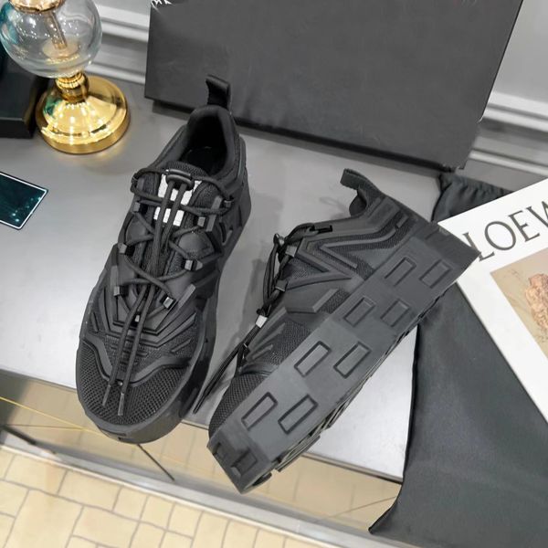 Sapatos de grife sapatos masculinos tênis preto vermelho casual tênis grosso inferior