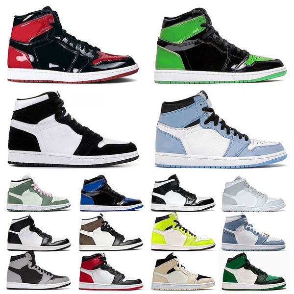 

mens womens jumpman 1 1s basketball shoes designer denim high visionaire fragment dark mocha mid carbon fiber dutch green sports sneakers tr