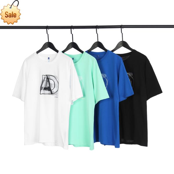 

2022c factory direct sale trendy brand men's t-shirts women's letter embroidery short sleeve tide round neck cotton t-shirt for me, White;black