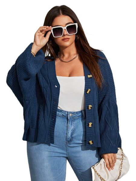 

plus batwing sleeve cardigan t5lh#, Black