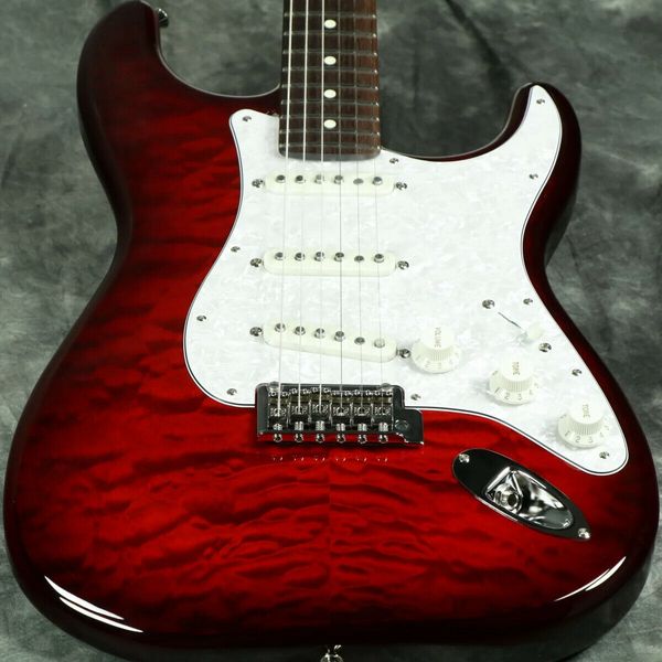 

hybrid ii st rosewood transparent red burst electric guitar