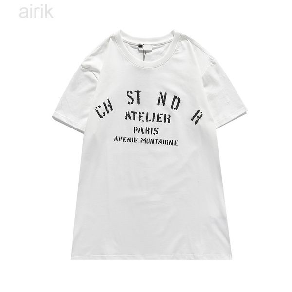 

fashion mens t shirt designer shirts for men women loose tees woman with letters 2022 casual man tshirt print short sleeves sell asian, White;black