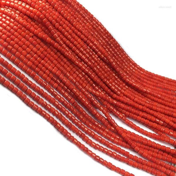 Outras esferas de coral cilíndricas Acessórios de charme de 3x3mm para pedra elegante para jóias fazendo colar diy pulseira edwi22