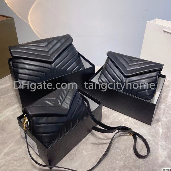 

one shoulder cross body bag leather messenger bags luxury designer women's handbag simple bag ladies metal chain stripe lingge purse y