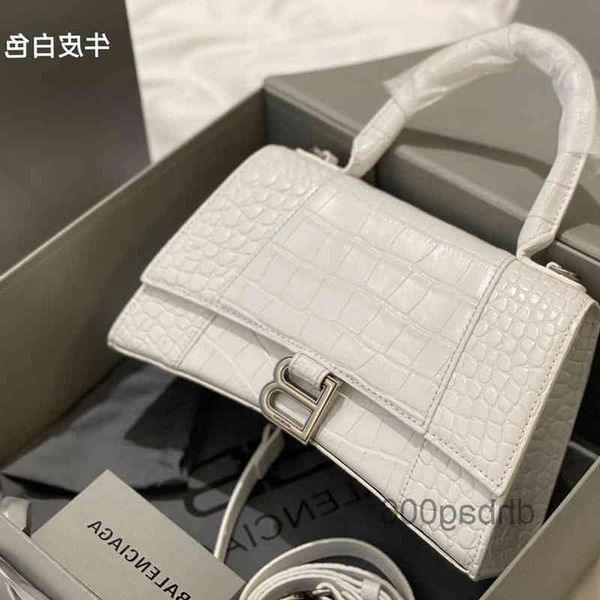 

leather balenciga bag designer 2022 messenger hourglass bag crocodile hand high-end high version female handbag jen4
