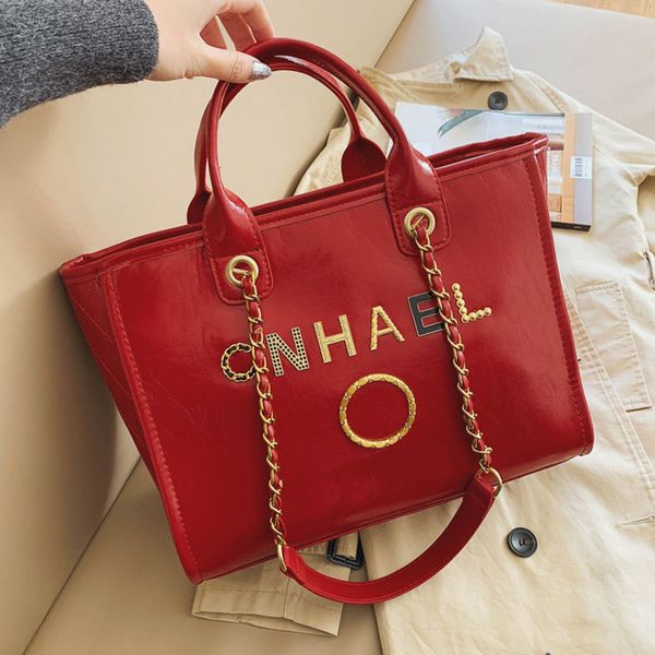 

designer luxury women's handbags evening bags ch brand metal letter badge tote bag small mini cross body leather beach handbag large fe