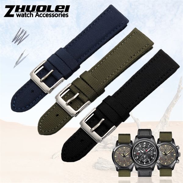 Für SKX007 SKX009 Armband Nylon Canvas Strapazierfähiges, sportlich gepolstertes Uhrenarmband, bequemes Lederfutterband 18 19 20 21 22 23 24 mm 220507