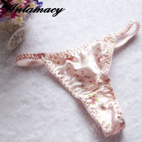 

silk panties female 100% silk thong t panties y200425, Black;pink