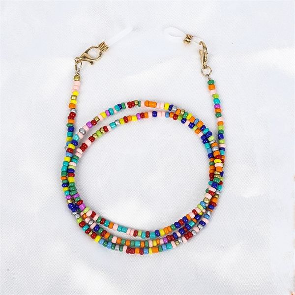 

bohemian colored strap beaded glasses face mask lanyard anti slip womens neck chain for eyeglass sunglasses 220726