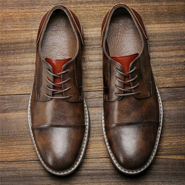 

retro men s derby shoes casual shoes fashion leather al6603 220808, Black
