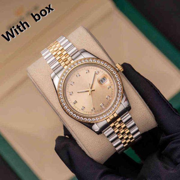 

huiya06 zdr-2813 movement watch 36/41mm automatic 28/31mm quartz womens/men bezel full stainless steel women diamond lady waterproof luminou, Slivery;brown