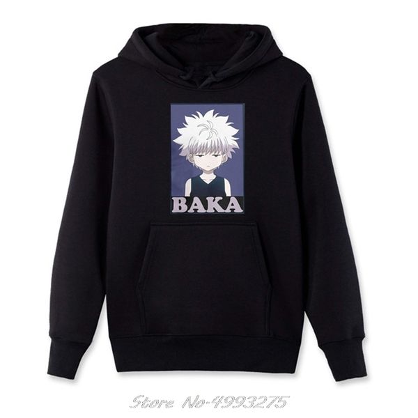 Hunter x hunter hoodies killua zoldyck baka clássico quadrinhos anime japão algodão unissex velo moletom com zíper jaqueta masculina