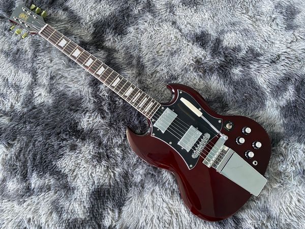 

chinese electric guitar brown s g chrome hardware mahogany body and neck