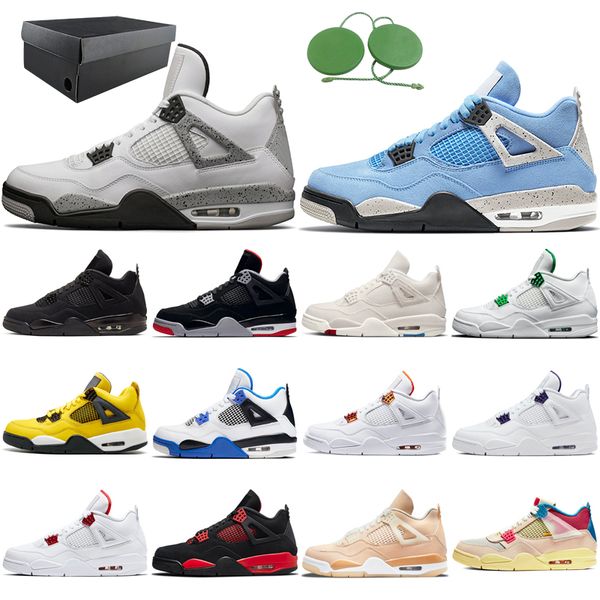 

2022 new black cat 4s basketball shoes 4 men red thunder canvas green metallic lightning motorsports orange metallic shimmer zen master snea