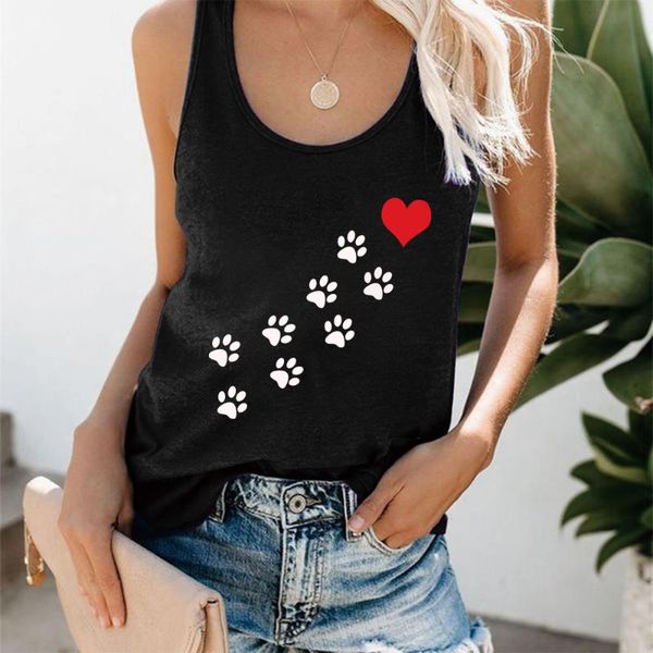 Frauen Tanks Camis Harajuku Lustiger Hund gedruckt Tanktop Frauen übergroß