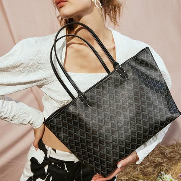 

women's shopping bags highest quality goya shoulder bag tote single-sided real handbag l2, Black