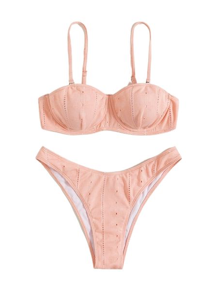 

plain embroidery mesh push up bikini swimsuit 20x3#, White;black