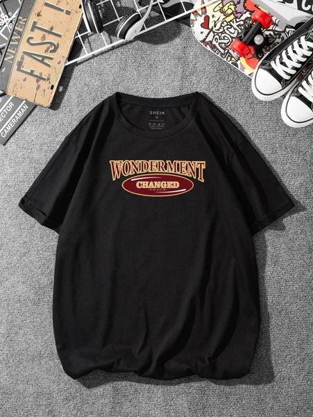 

men letter graphic tee u9df#, White;black