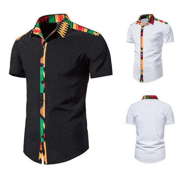 

men's casual shirts 2022 men's shirt traditional slim fit short sleeve outdoor daily wedding, White;black
