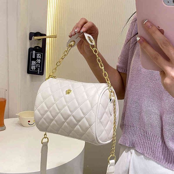 

the new designer handbags small bag women's summer 2022 lingge cylinder crossbody pillow