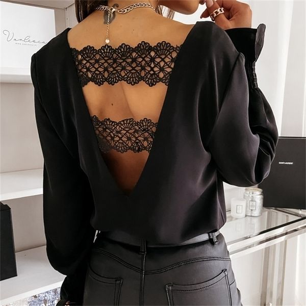 

spring fashion solid blouse women elegant autumn v neck shirt office ladies long sleeve slim blusa streetwear 210308, White