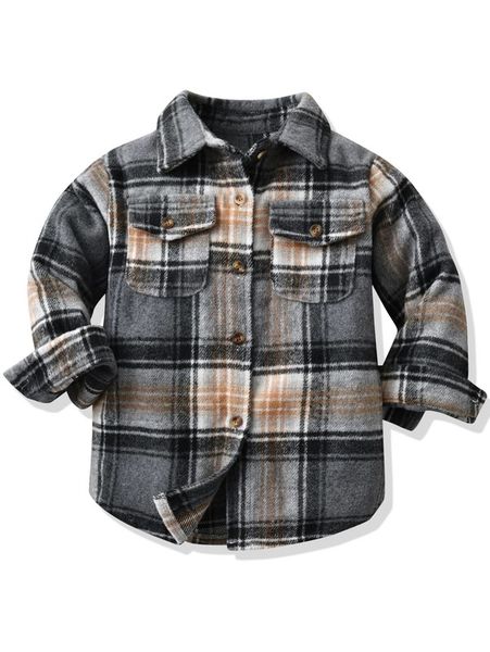 

toddler boys plaid button through overcoat she, Blue;gray