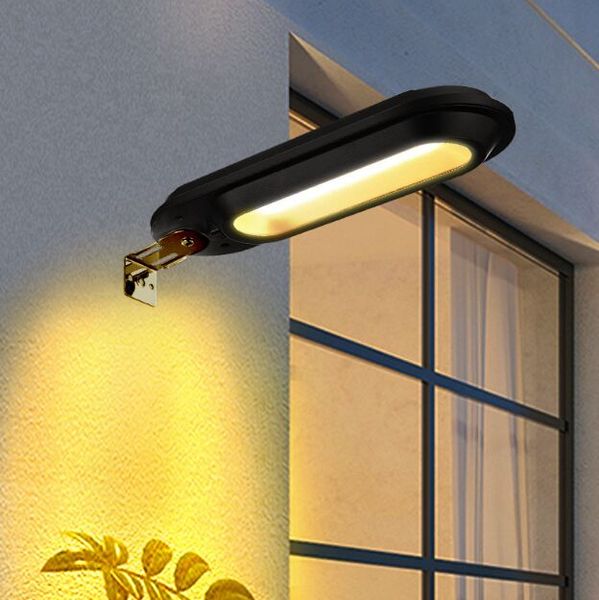 Lampada da parete solare Ip65 girevole Sconce Mini rilevatore di movimento Luce senza punzonatura Sensore di movimento ad energia solare Lampione stradale esterno