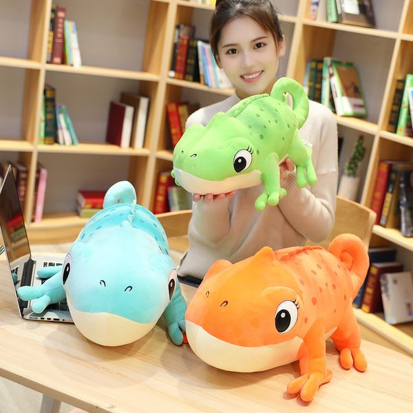 Chameleon fofo brinquedos de pelúcia travesseiros de qualidade macia para crianças presentes de aniversário menina menina decoração caseira boneca de pelúcia