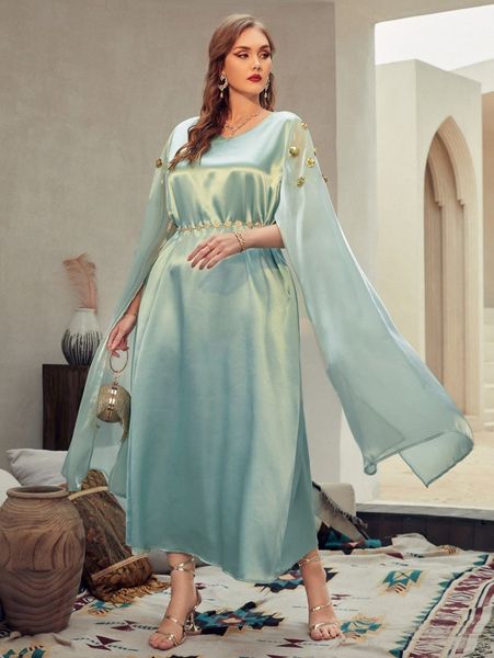 

plus flower appliques satin prom dress without belt w2f3#, Black