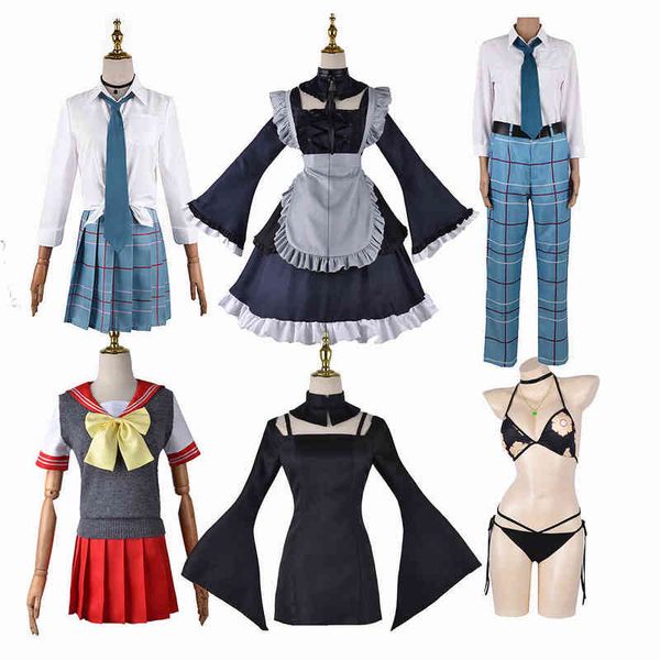 

anime cosplay my dress-up darling kitagawa gojo marin women cosplay come set wig and dress l220714, Black;red