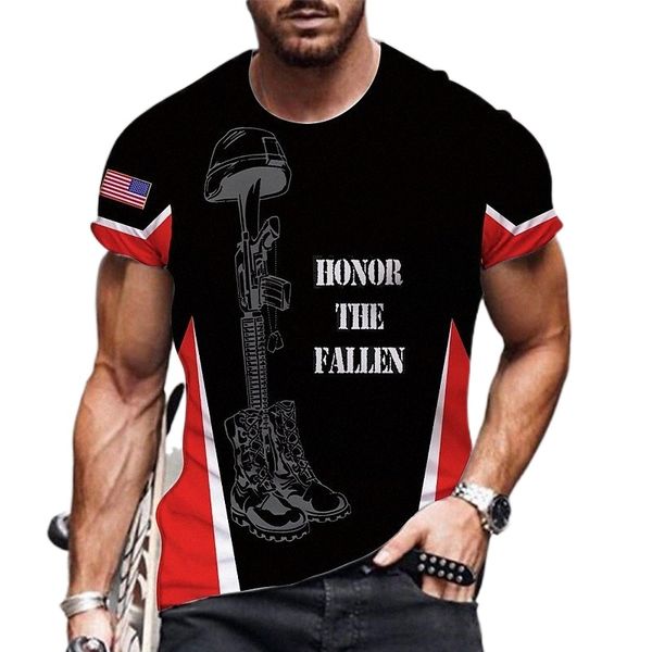 

men's tee t shirt shirt 3d print graphic skull american flag plus size round neck party daily print short sleeve exaggerated blue rain, White;black