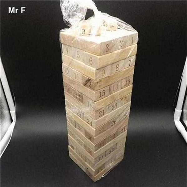 

child wooden folds high game number block toy tumble tower games educational early learning kids gifts301p
