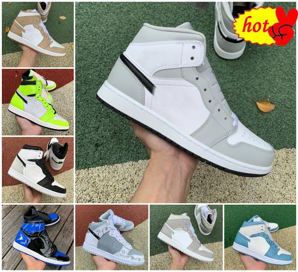 

boots jumpman 1 1s og high basketball shoes mens women stage haze fragment bio h, Black