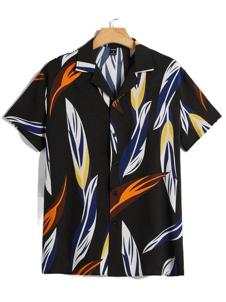 

men leaf print shirt z9fz#, White;black