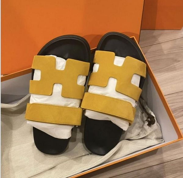 

fashion classic h womens sandals slide slippers flip flops designer luxury leather candy color flat high heels rubber jelly shoes outdoor be, Black