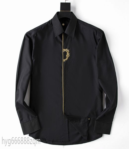 

2022ss fashion designer men's shirts luxury mens business casual shirt men dress shirts long sleeved slim fit shirts men medusa shirt s, White;black