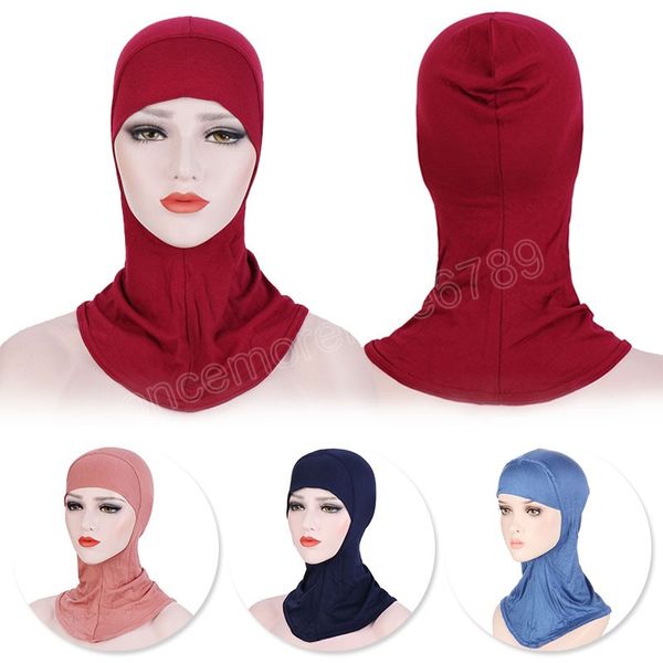 Mulher Lady Head Cover algodão Captura de cabeça muçulmana Caps internos Caps Islâmicos Subscarf Hijab Lenço de cachecol de pescoço Capéu de gorro