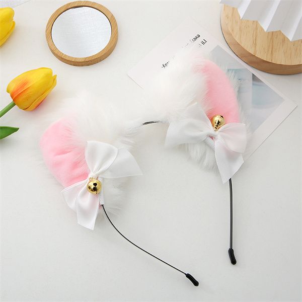

cute cat ears headbands female bell head headdress fox ears cosplay hairpin party prom maid hair accessories masquerade anime headband a330, Silver