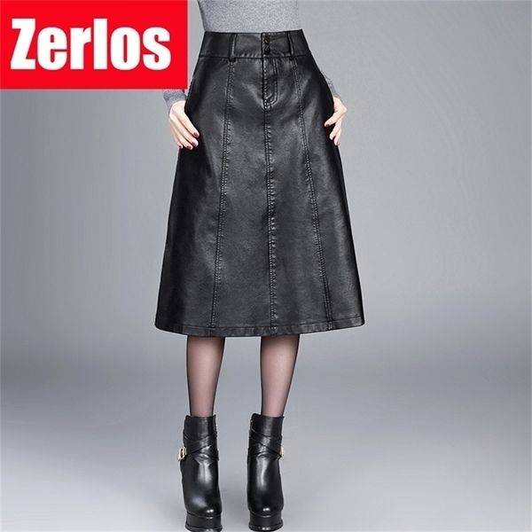 

women winter midi skirt spring womens high waist pu leather skirt faldas vintage saias plus size m4xl 210325, Black