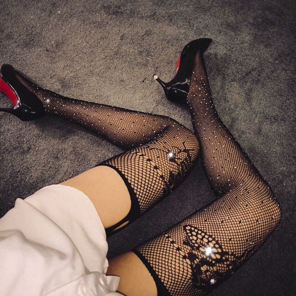 

2022 adultshop butterfly appeal silk socks drill fine mesh jacquard hanging bottomed pantyhose w43, Red;black
